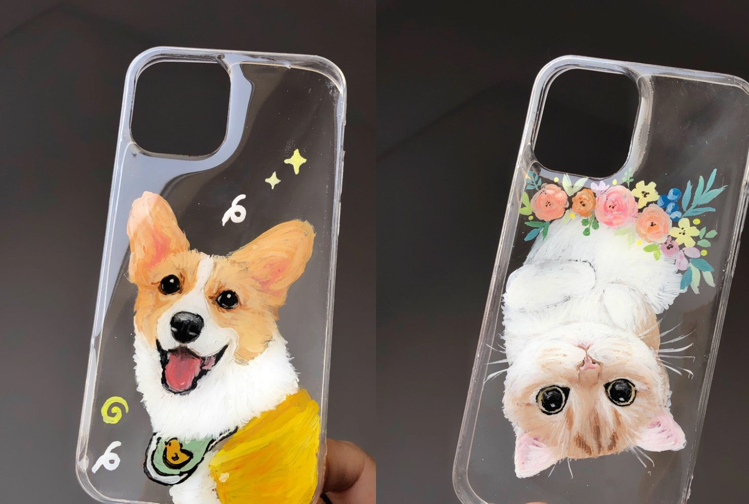 Hand Painted Acrylic Pet Phone Case Using Pet Photo iPhone Cases