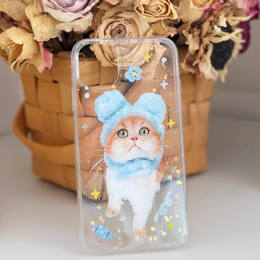 Hand Painted Acrylic Pet Phone Case Using Pet Photo iPhone Cases