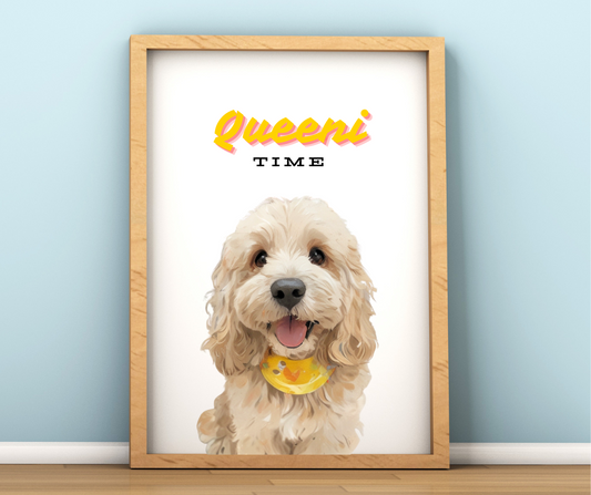 Custom Cockapoo Dog Painting One Pet Wall Portrait