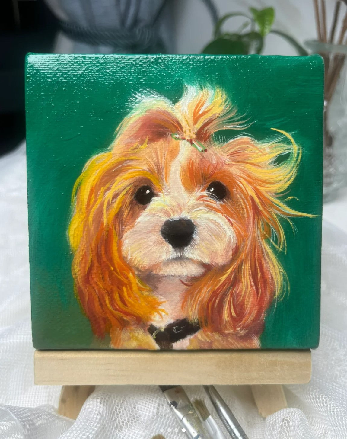 Hand Painted Custom Dog Oil Painting Pet Sympathy Remembrance Gift for Dog Lovers