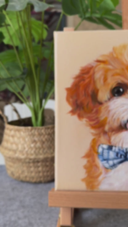 Hand Painted Custom Dog Oil Painting Pet Sympathy Remembrance Gift for Dog Lovers